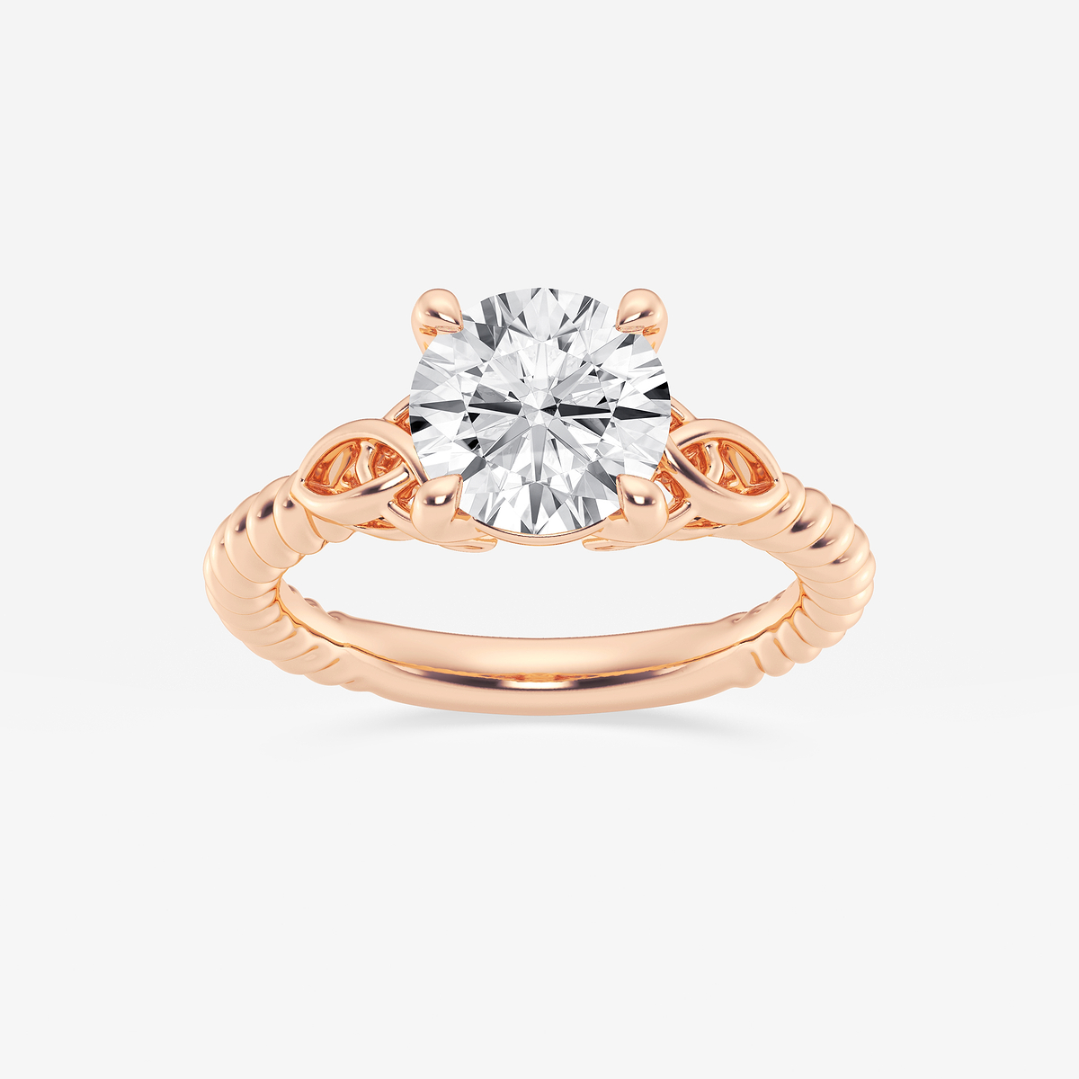2 ctw Round Lab Grown Diamond Celtic Twist Solitaire Engagement Ring