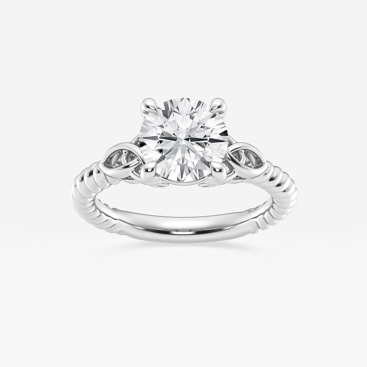 2 ctw Round Lab Grown Diamond Celtic Twist Solitaire Engagement Ring