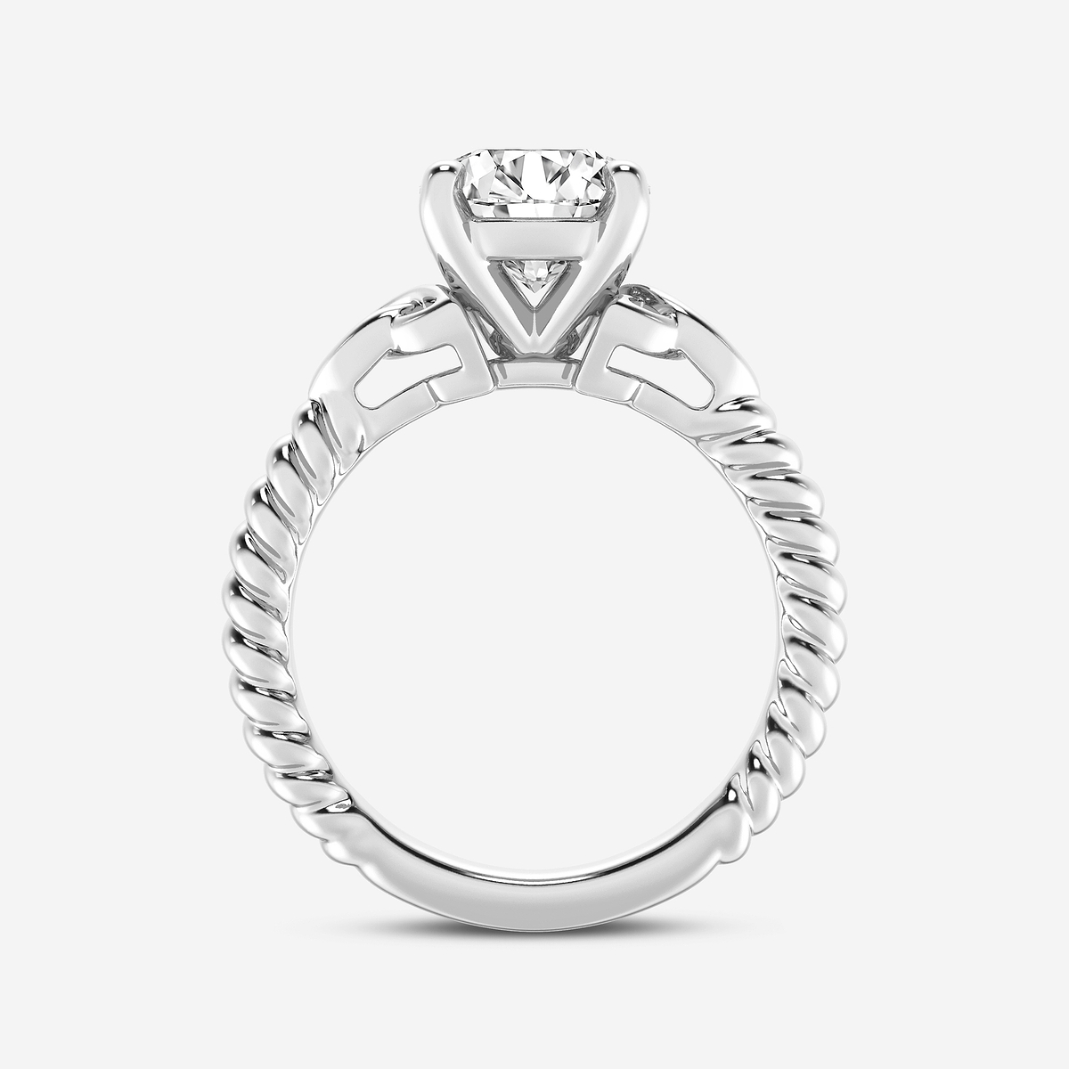Additional Image 1 for  2 ctw Round Lab Grown Diamond Celtic Twist Solitaire Engagement Ring