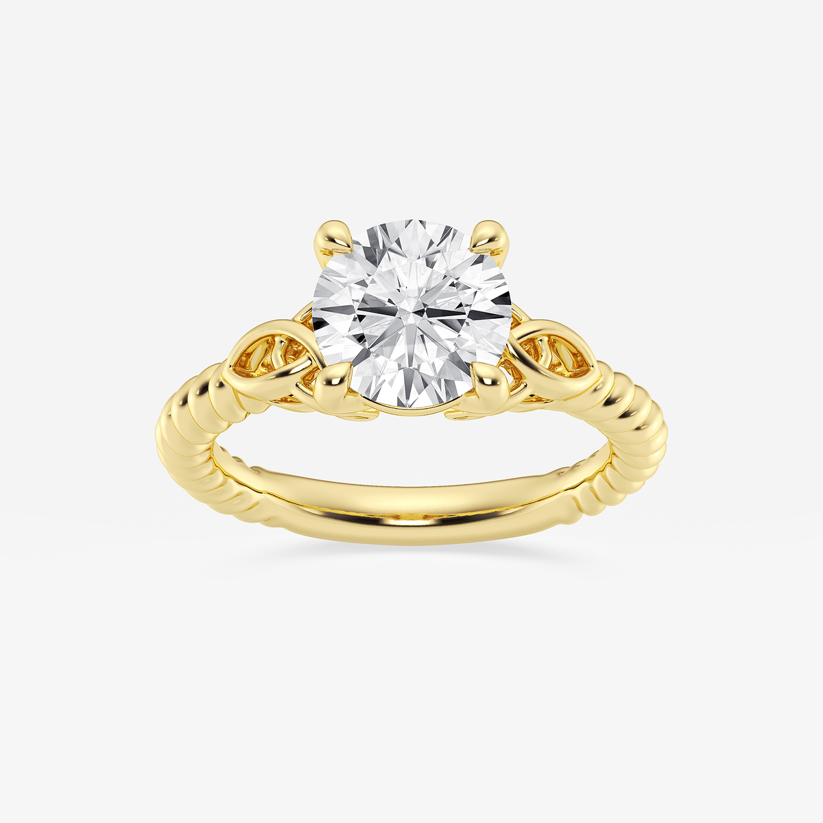 2 ctw Round Lab Grown Diamond Celtic Twist Solitaire Engagement Ring