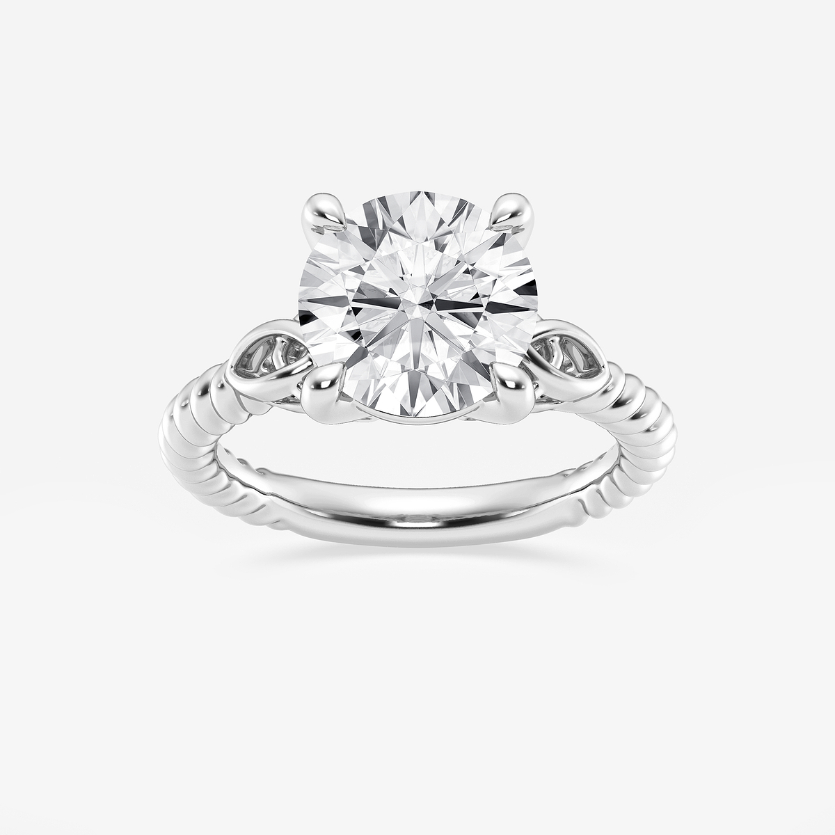 3 ctw Round Lab Grown Diamond Celtic Twist Solitaire Engagement Ring