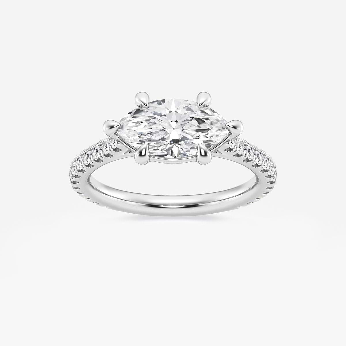 1 7/8 ctw Marquise Lab Grown Diamond East-West Side Stone Engagement Ring