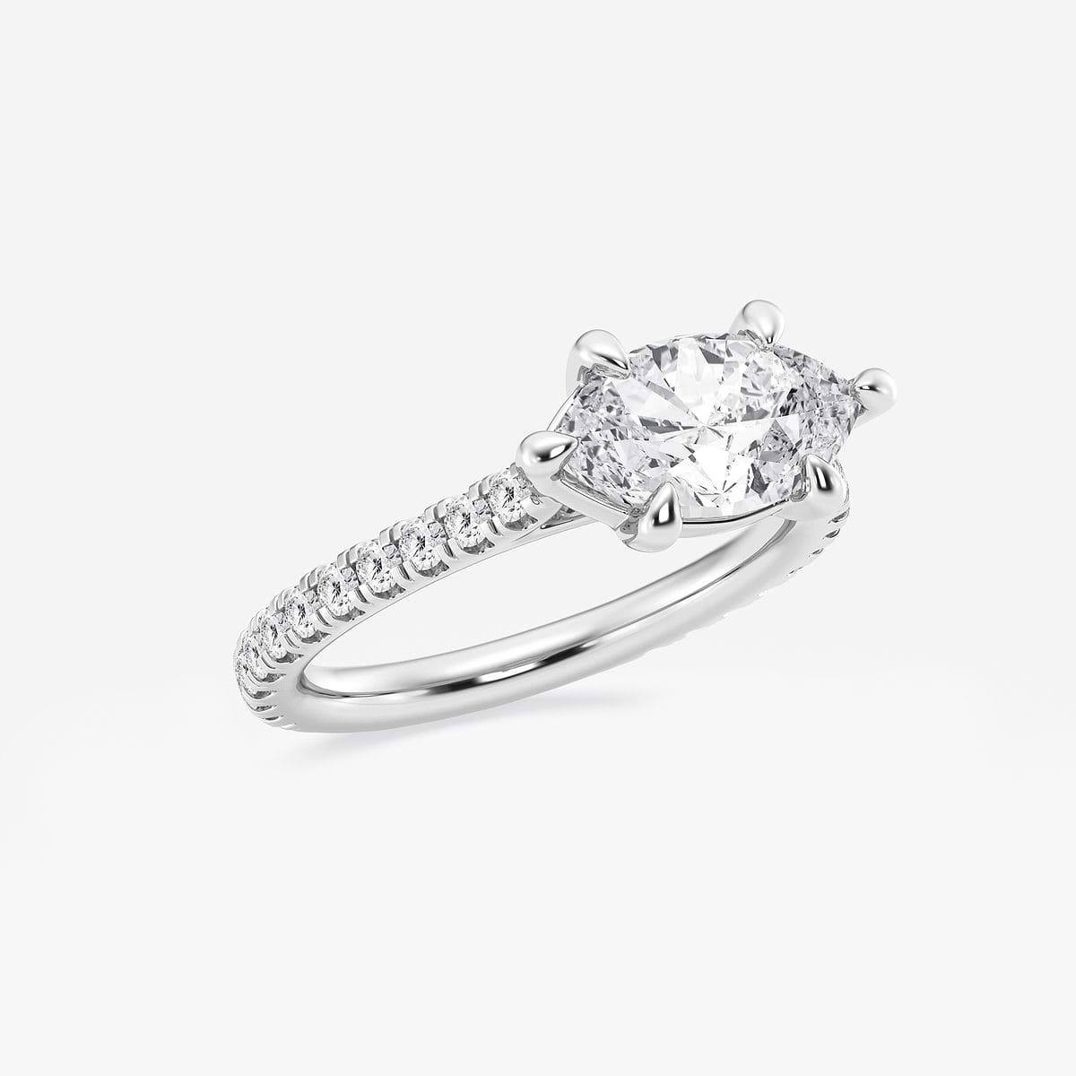 Additional Image 1 for  1 7/8 ctw Marquise Lab Grown Diamond East-West Side Stone Engagement Ring