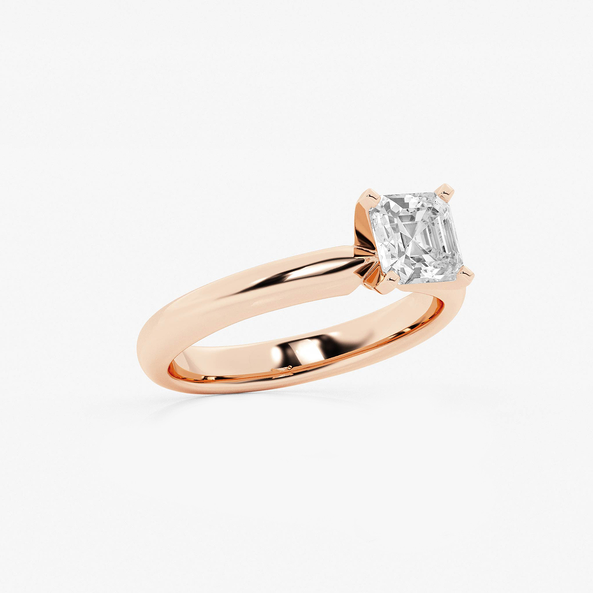 Additional Image 1 for  1 ctw Asscher Lab Grown Diamond Classic Solitaire Engagement Ring