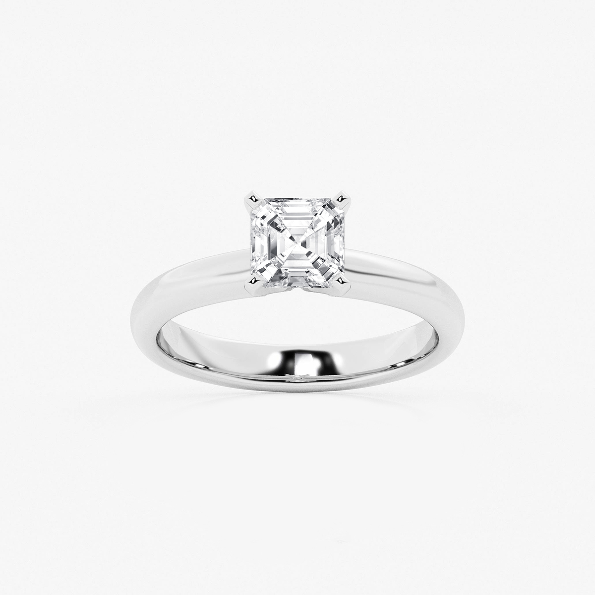 1 ctw Asscher Lab Grown Diamond Classic Solitaire Engagement Ring