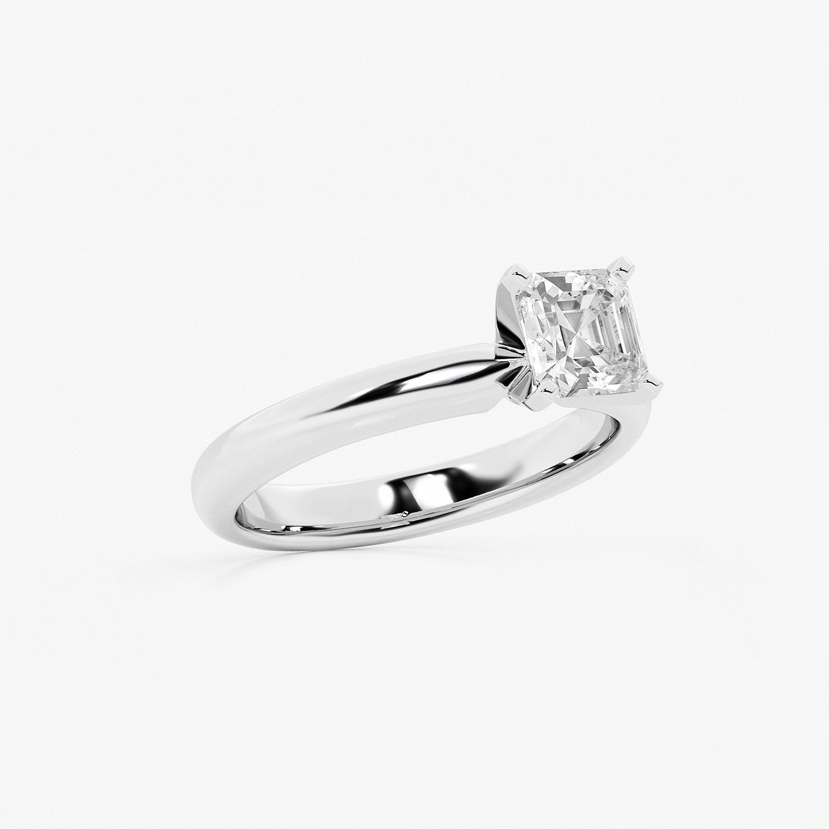 Additional Image 1 for  1 ctw Asscher Lab Grown Diamond Classic Solitaire Engagement Ring