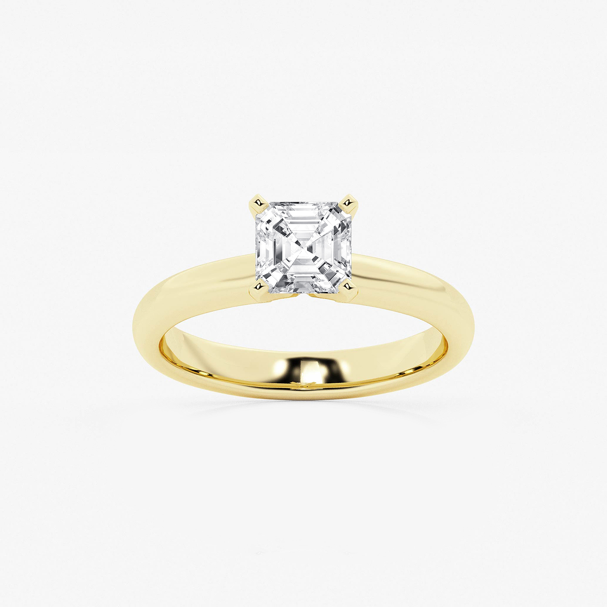 1 ctw Asscher Lab Grown Diamond Classic Solitaire Engagement Ring