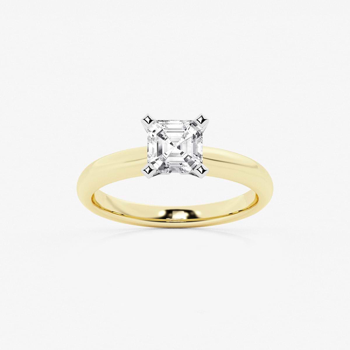 1 ctw Asscher Lab Grown Diamond Classic Solitaire Engagement Ring
