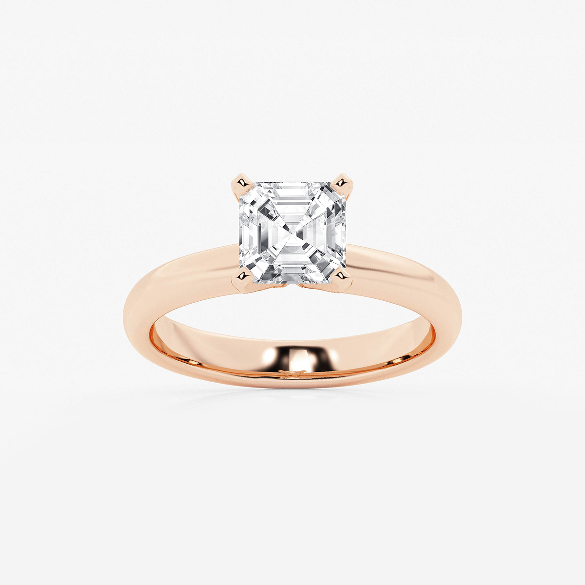1 1/2 ctw Asscher Lab Grown Diamond Classic Solitaire Engagement Ring