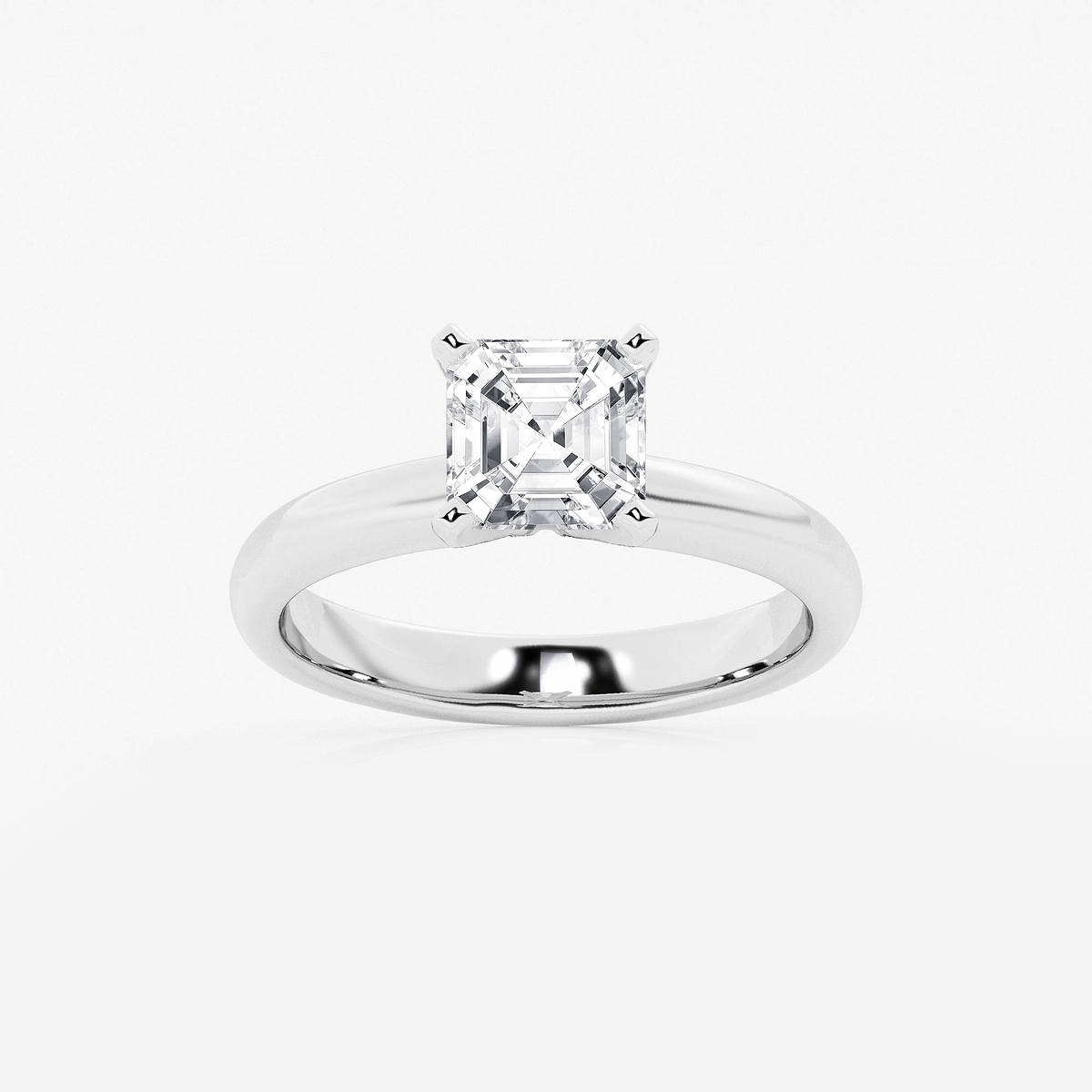 1 1/2 ctw Asscher Lab Grown Diamond Classic Solitaire Engagement Ring