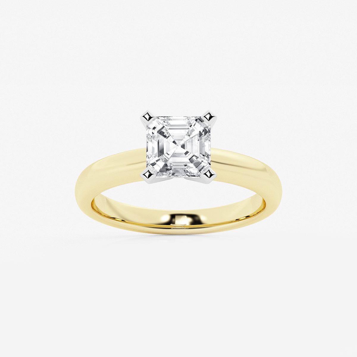 1 1/2 ctw Asscher Lab Grown Diamond Classic Solitaire Engagement Ring