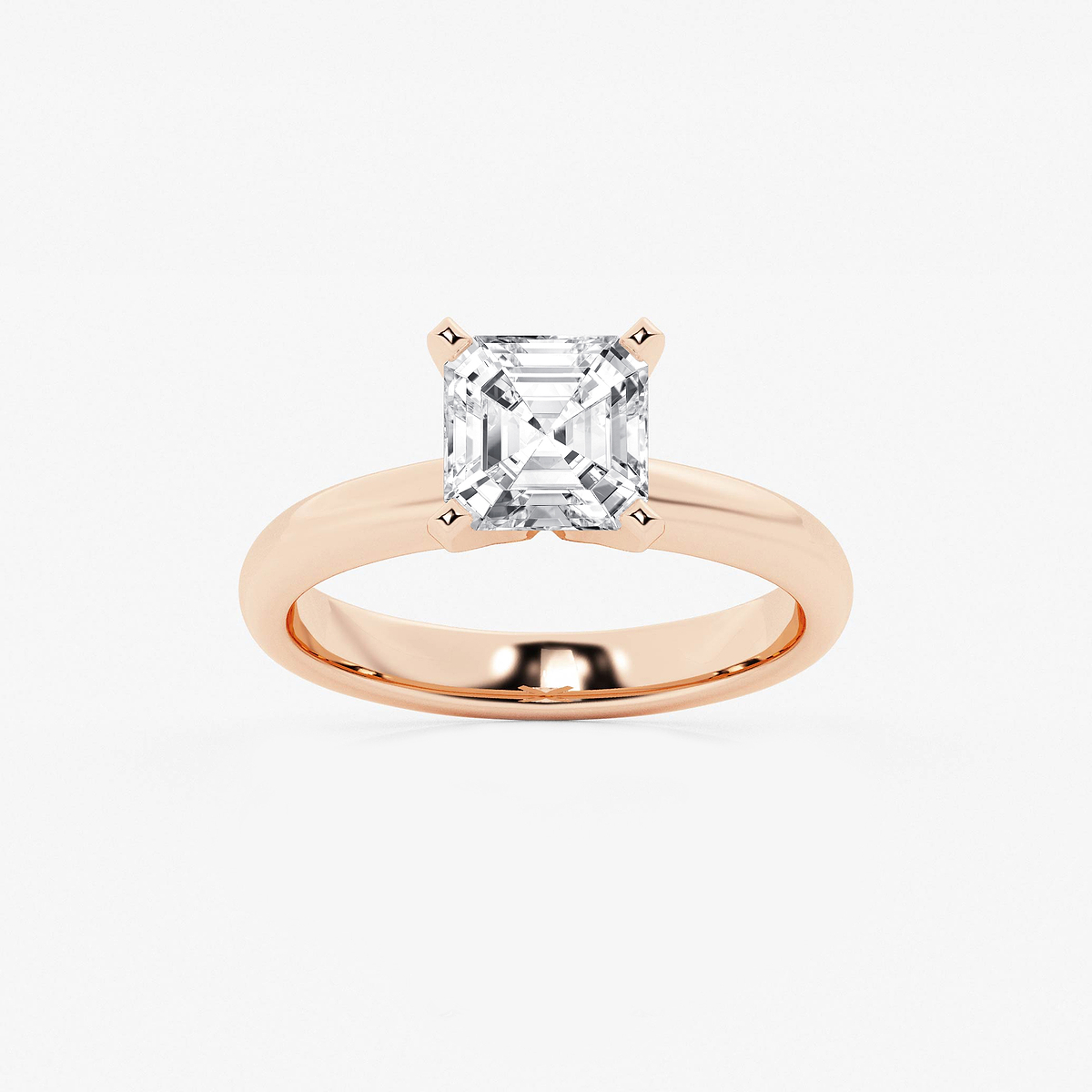 2 ctw Asscher Lab Grown Diamond Classic Solitaire Engagement Ring
