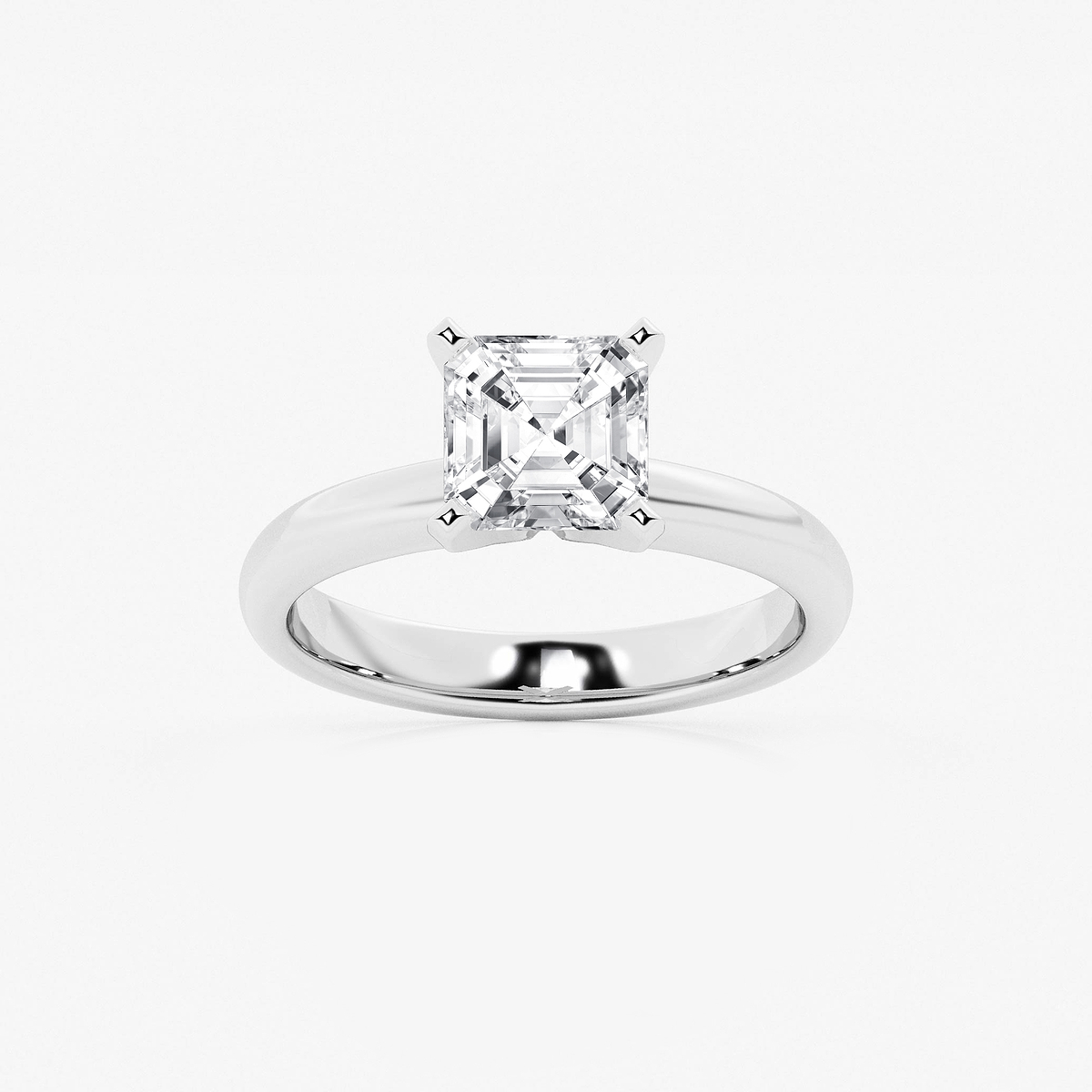 2 ctw Asscher Lab Grown Diamond Classic Solitaire Engagement Ring