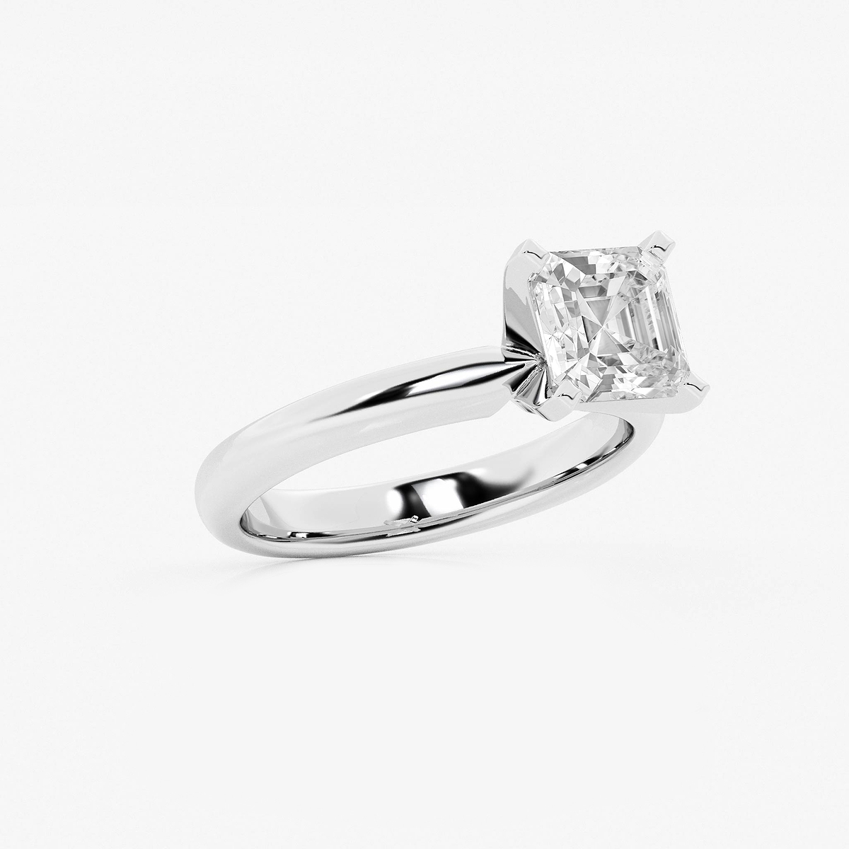 Additional Image 1 for  2 ctw Asscher Lab Grown Diamond Classic Solitaire Engagement Ring