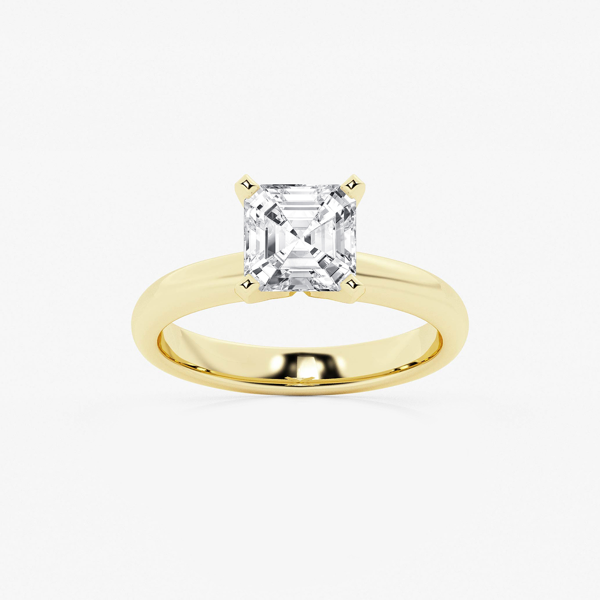 2 ctw Asscher Lab Grown Diamond Classic Solitaire Engagement Ring