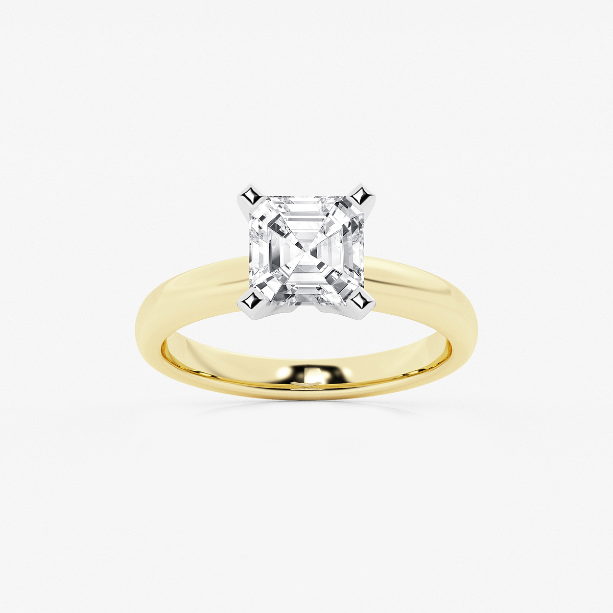 2 ctw Asscher Lab Grown Diamond Classic Solitaire Engagement Ring