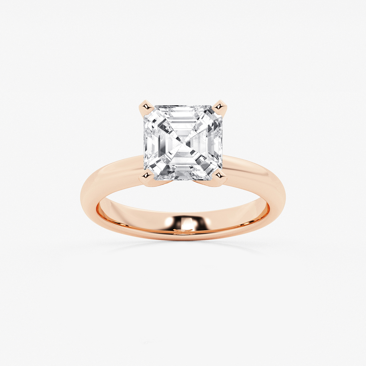 3 ctw Asscher Lab Grown Diamond Classic Solitaire Engagement Ring