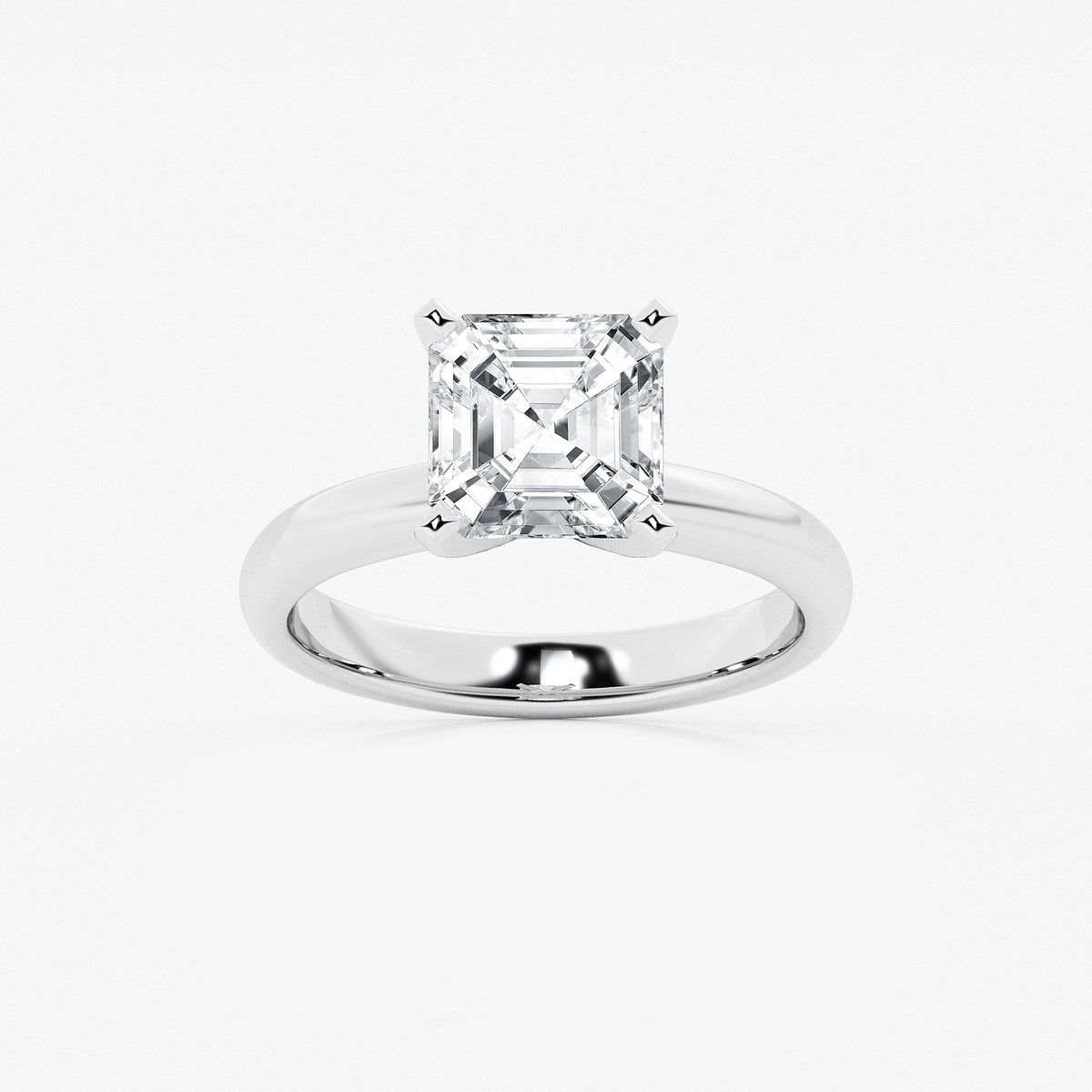 5 ctw Asscher Lab Grown Diamond Classic Solitaire Engagement Ring
