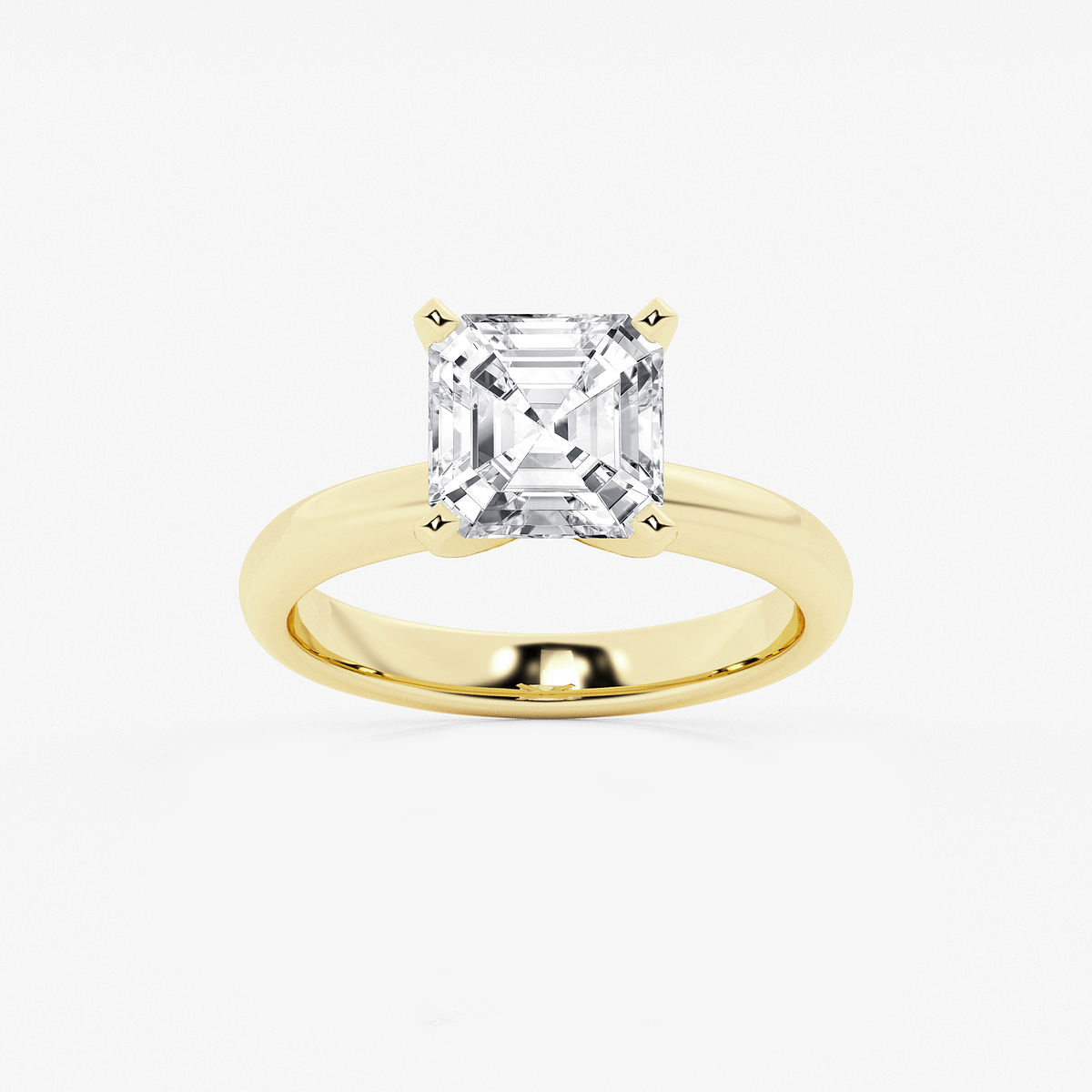 7 ctw Asscher Lab Grown Diamond Classic Solitaire Engagement Ring