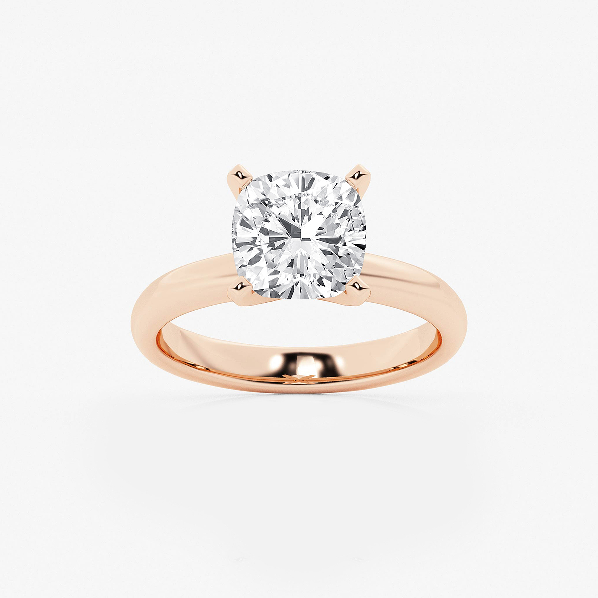 2 1/2 ctw Cushion Lab Grown Diamond Classic Solitaire Engagement Ring