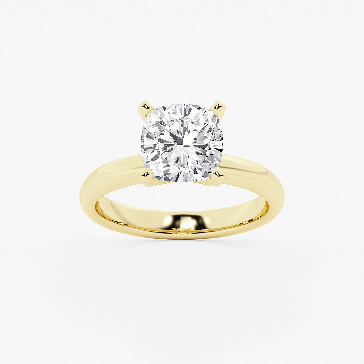 2 1/2 ctw Cushion Lab Grown Diamond Classic Solitaire Engagement Ring