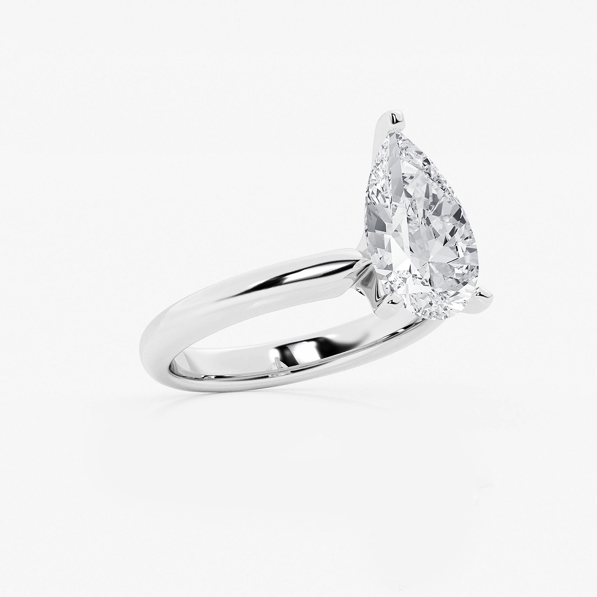 Additional Image 1 for  3 ctw Pear Lab Grown Diamond Classic Solitaire Engagement Ring