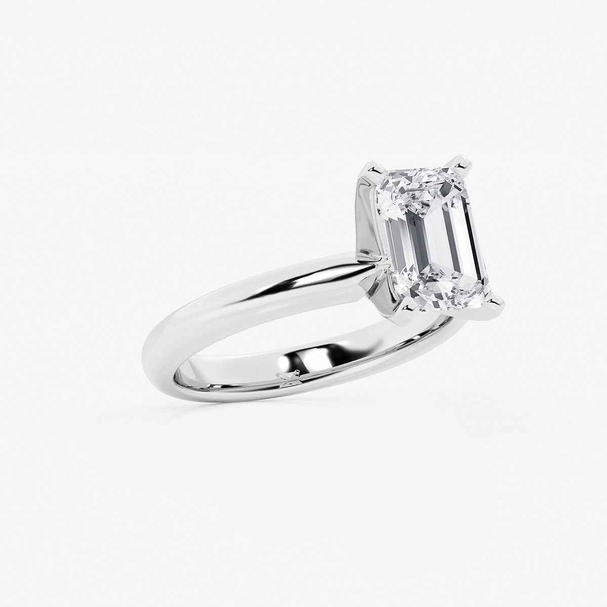 Additional Image 1 for  2 1/2 ctw Emerald Lab Grown Diamond Classic Solitaire Engagement Ring