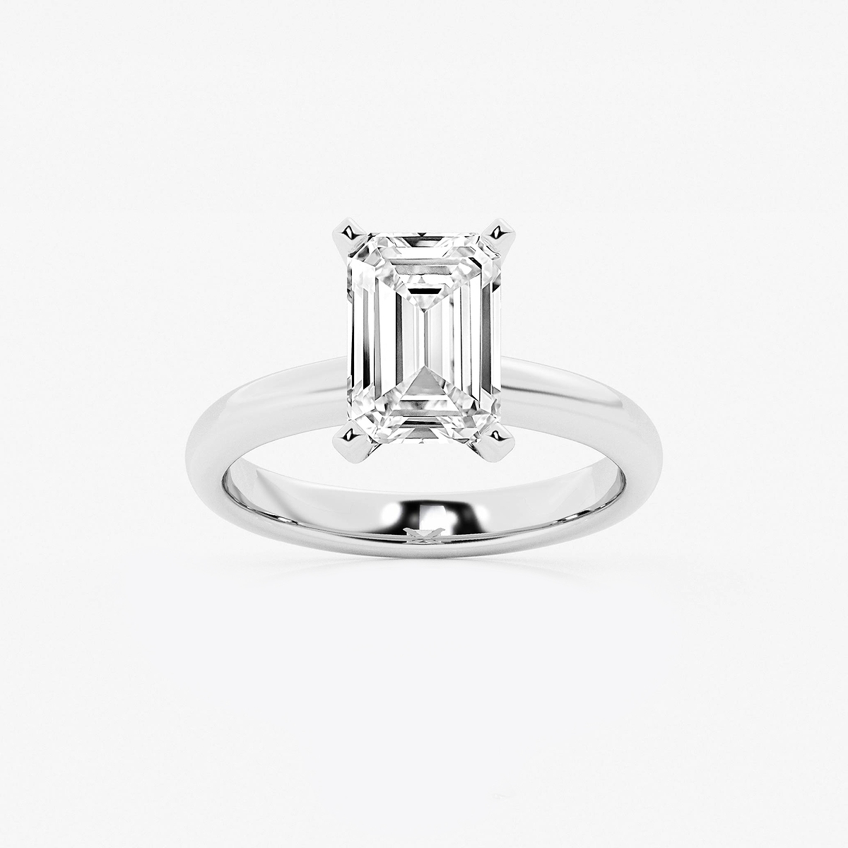 3 ctw Emerald Lab Grown Diamond Classic Solitaire Engagement Ring