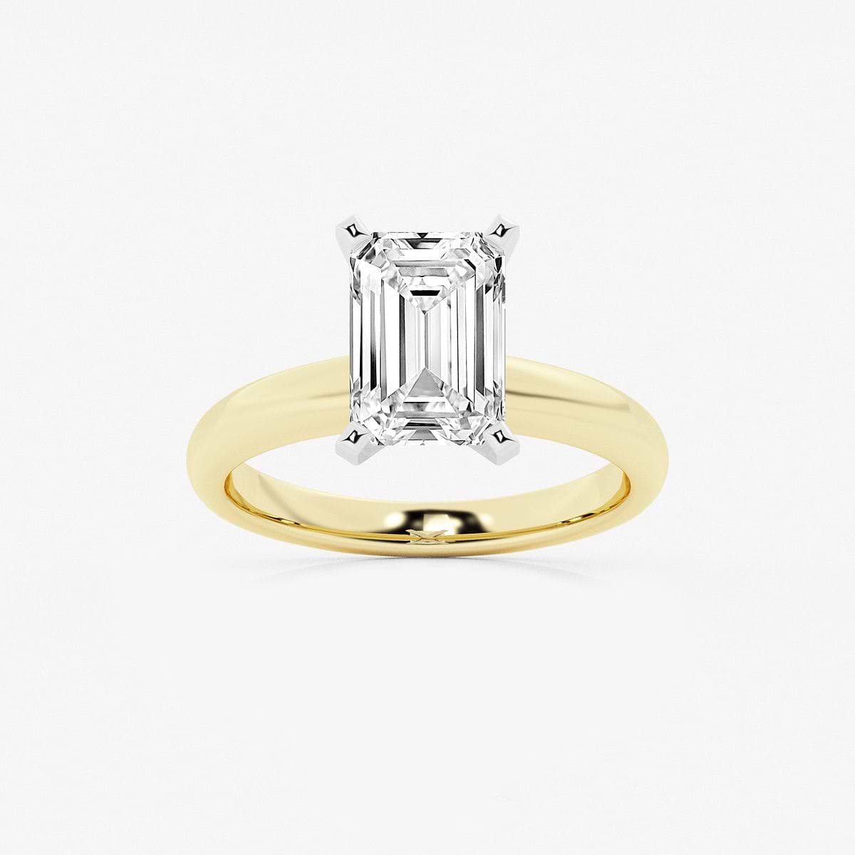 3 ctw Emerald Lab Grown Diamond Classic Solitaire Engagement Ring
