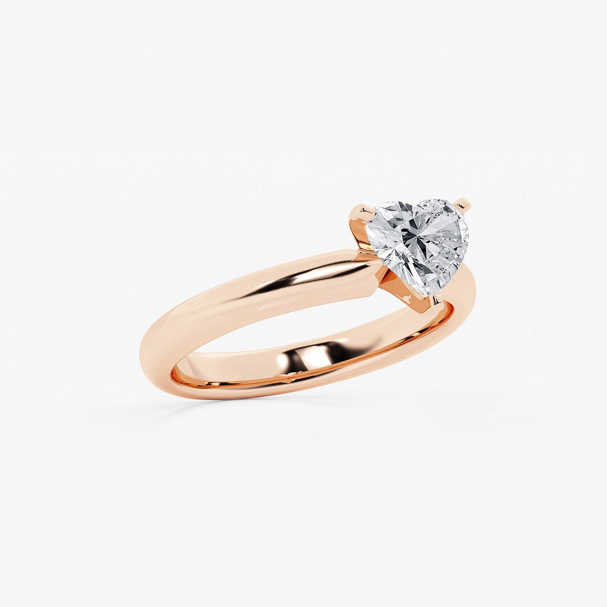 Additional Image 1 for  1 ctw Heart Lab Grown Diamond Classic Solitaire Engagement Ring