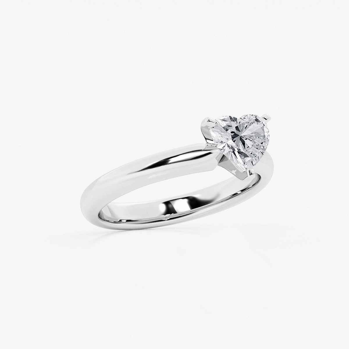 Additional Image 1 for  1 ctw Heart Lab Grown Diamond Classic Solitaire Engagement Ring