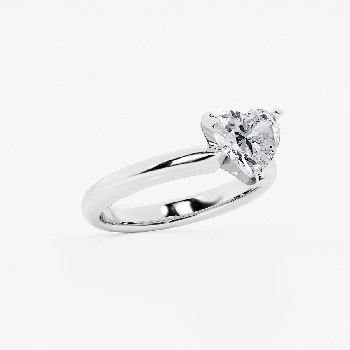 Additional Image 1 for  1 1/2 ctw Heart Lab Grown Diamond Classic Solitaire Engagement Ring