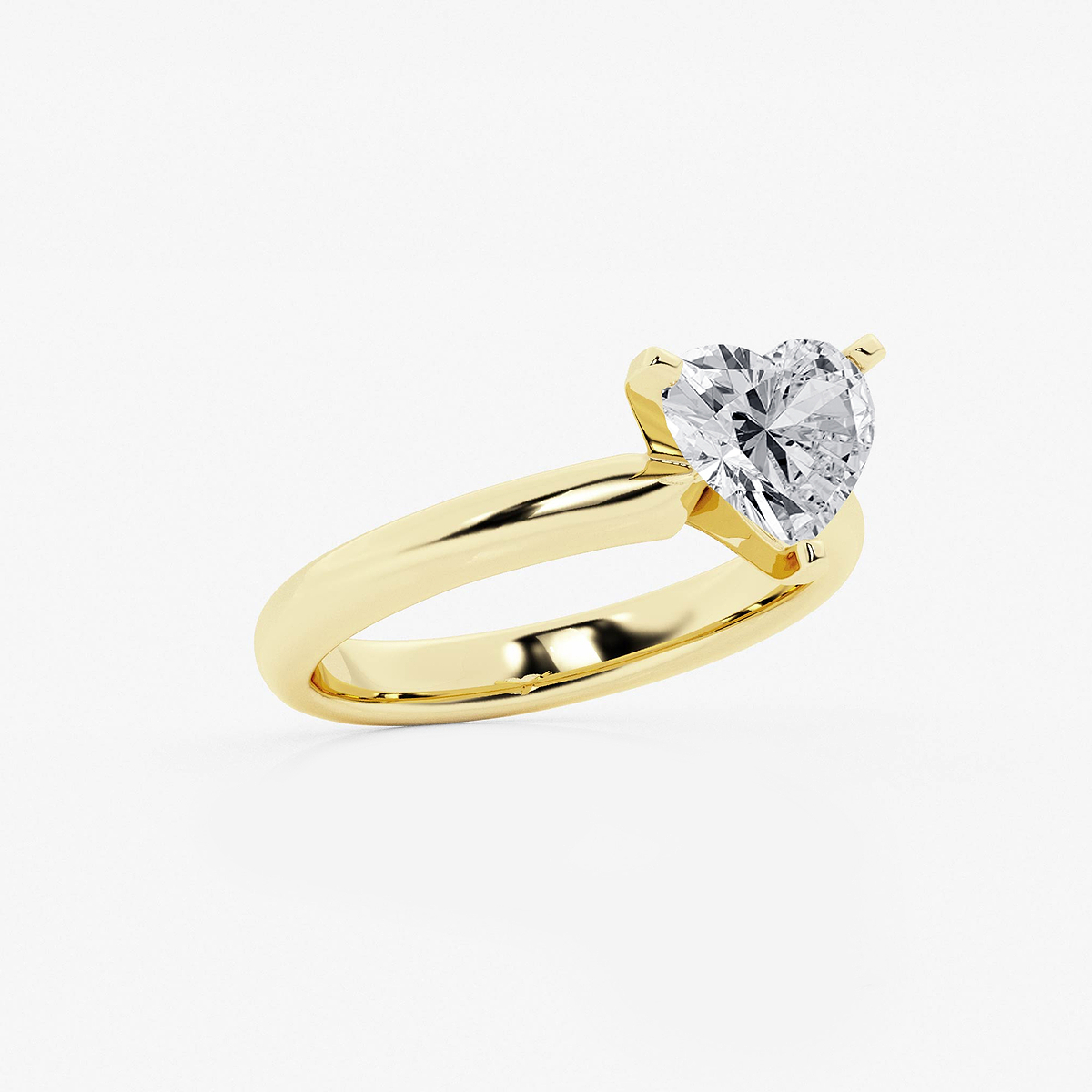 Additional Image 1 for  1 1/2 ctw Heart Lab Grown Diamond Classic Solitaire Engagement Ring