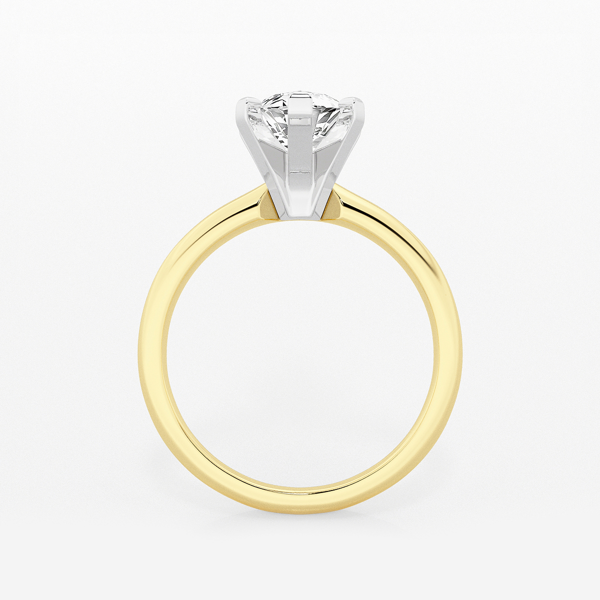 2 1/2 ctw Marquise Lab Grown Diamond Classic Solitaire Engagement Ring 14K Two-Tone White & Yellow Gold, F, VS2