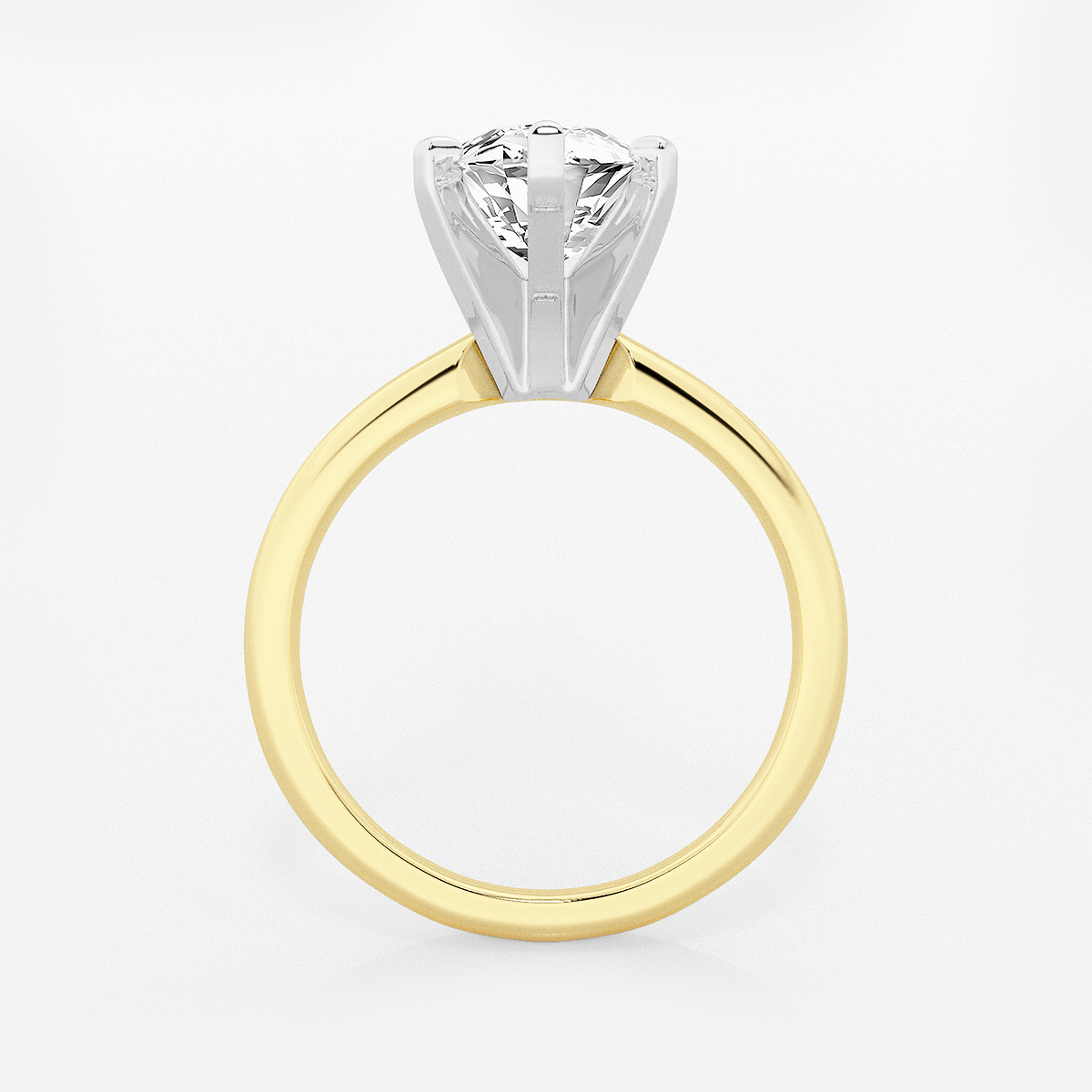 3 ctw Marquise Lab Grown Diamond Classic Solitaire Engagement Ring 14K Two-Tone White & Yellow Gold, F, VS2