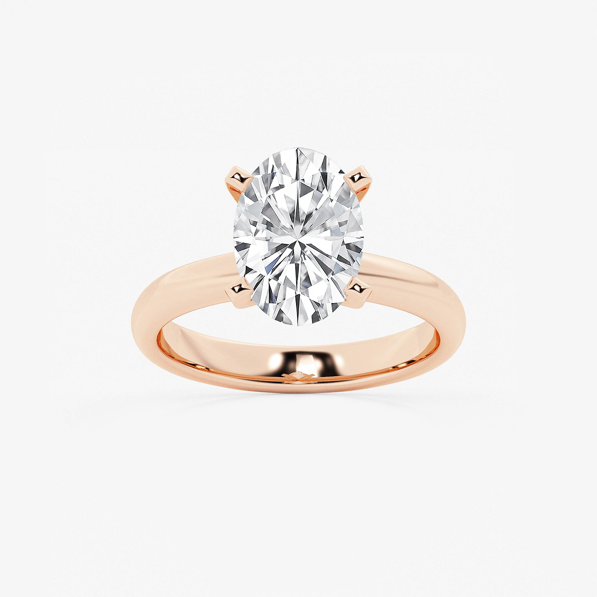 2 1/2 ctw Oval Lab Grown Diamond Classic Solitaire Engagement Ring