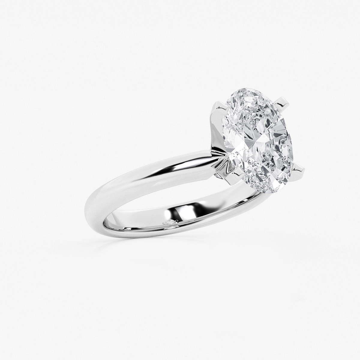 Additional Image 1 for  2 1/2 ctw Oval Lab Grown Diamond Classic Solitaire Engagement Ring