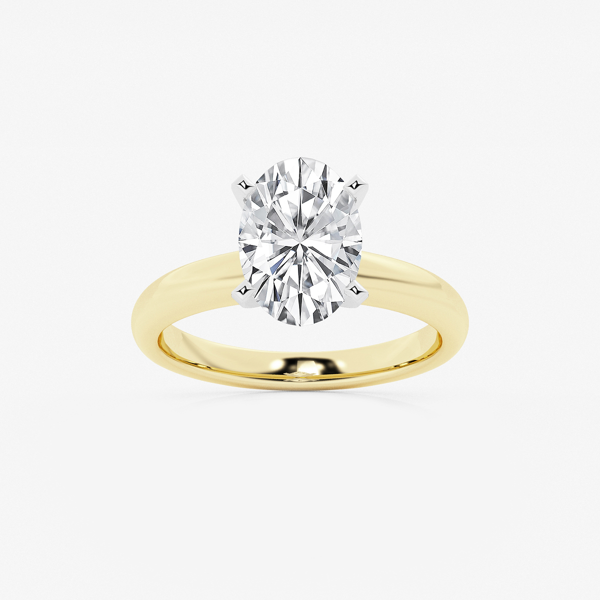 2 1/2 ctw Oval Lab Grown Diamond Classic Solitaire Engagement Ring
