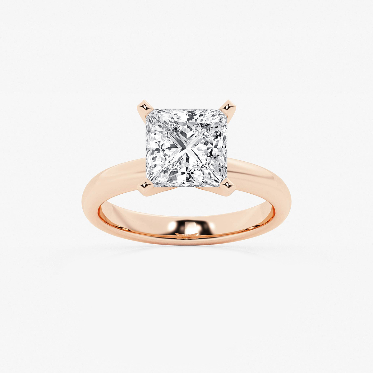 4 ctw Princess Lab Grown Diamond Classic Solitaire Engagement Ring