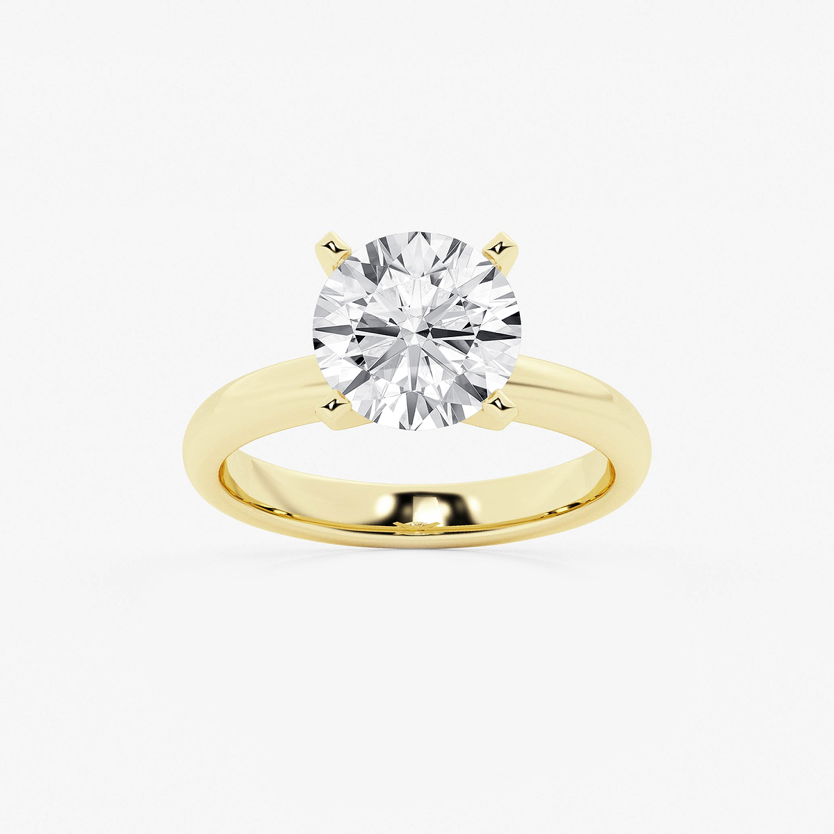 8 ctw Round Lab Grown Diamond Classic Solitaire Engagement Ring 14K Yellow Gold, F, VS2