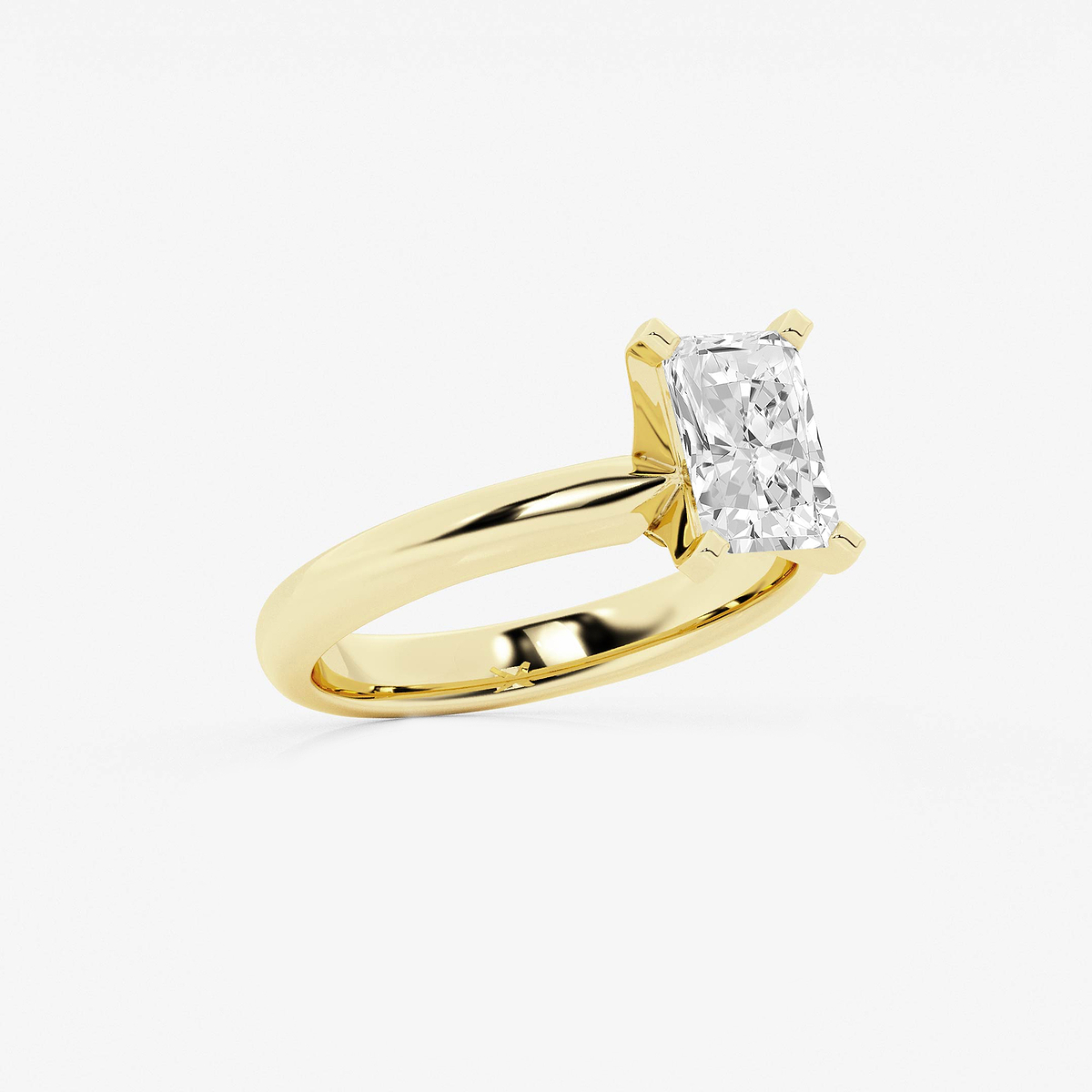 Additional Image 1 for  1 1/2 ctw Radiant Lab Grown Diamond Classic Solitaire Engagement Ring