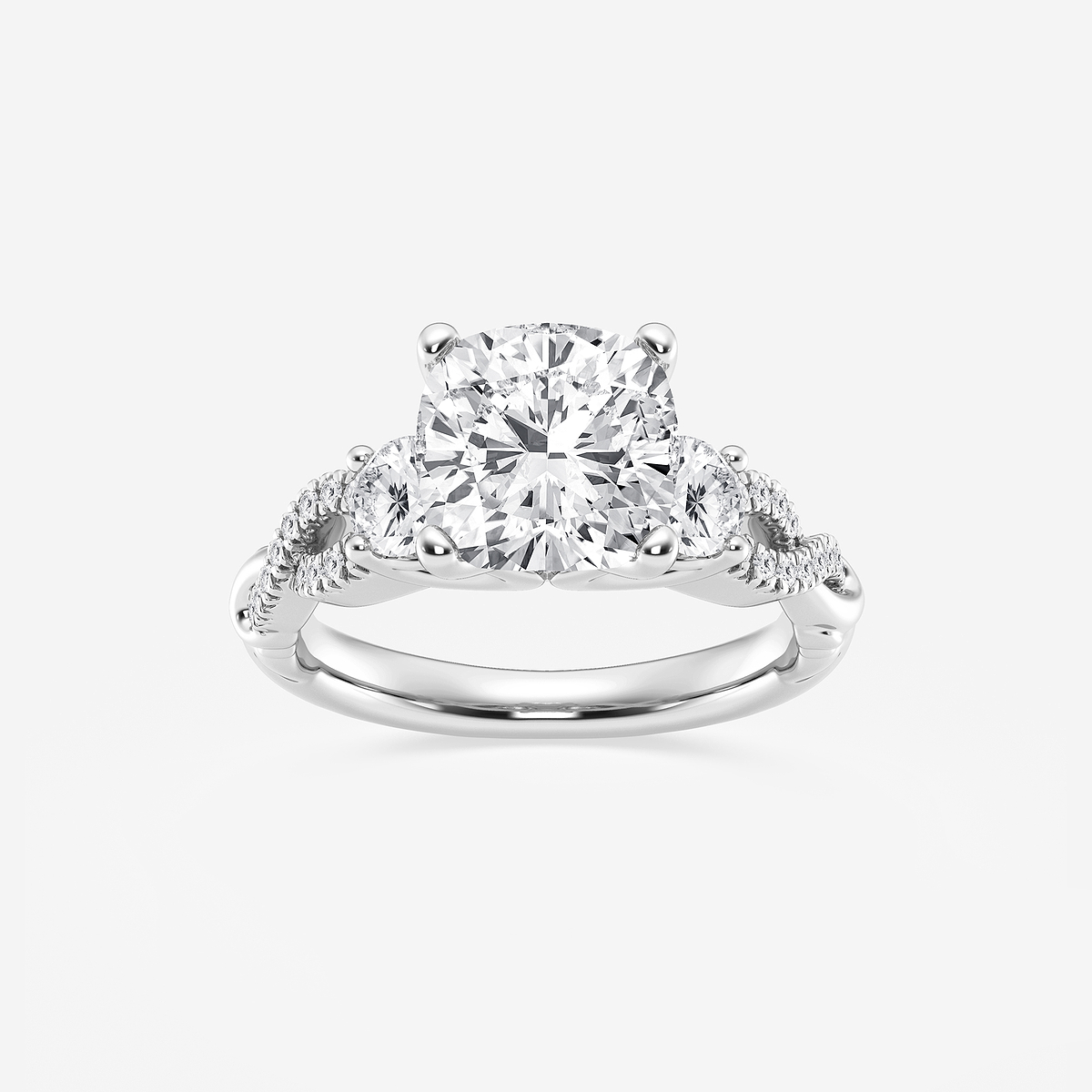 8 5/8 ctw Cushion Lab Grown Diamond Swirl Engagement Ring