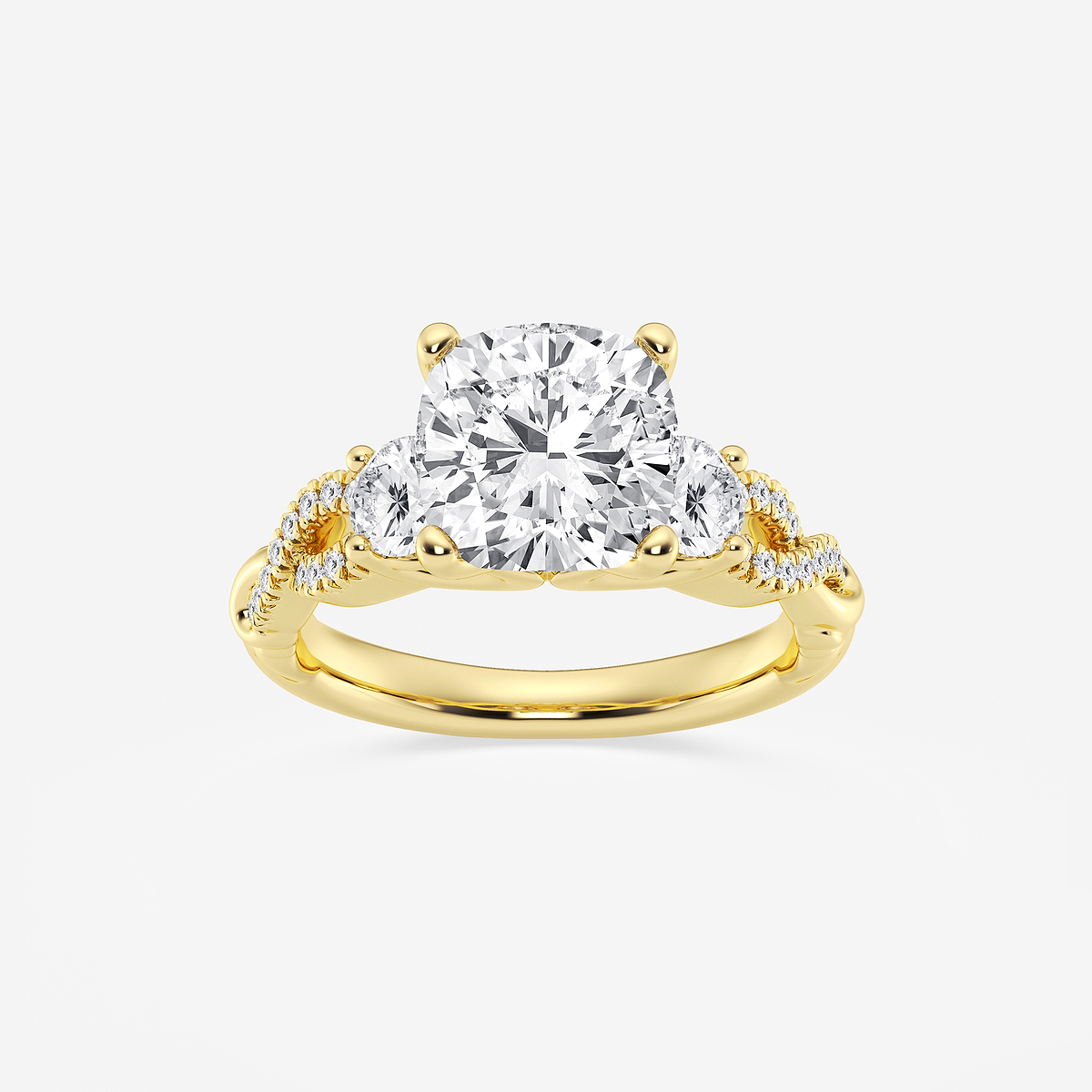 8 5/8 ctw Cushion Lab Grown Diamond Swirl Engagement Ring
