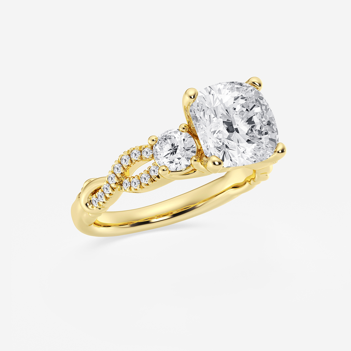 Additional Image 1 for  8 5/8 ctw Cushion Lab Grown Diamond Swirl Engagement Ring