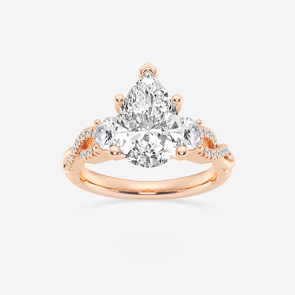 3 1/10 ctw Pear Lab Grown Diamond Swirl Engagement Ring