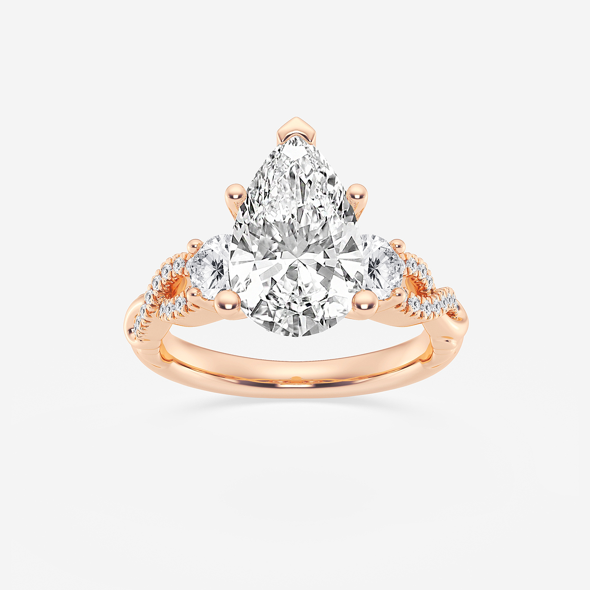 8 5/8 ctw Pear Lab Grown Diamond Swirl Engagement Ring