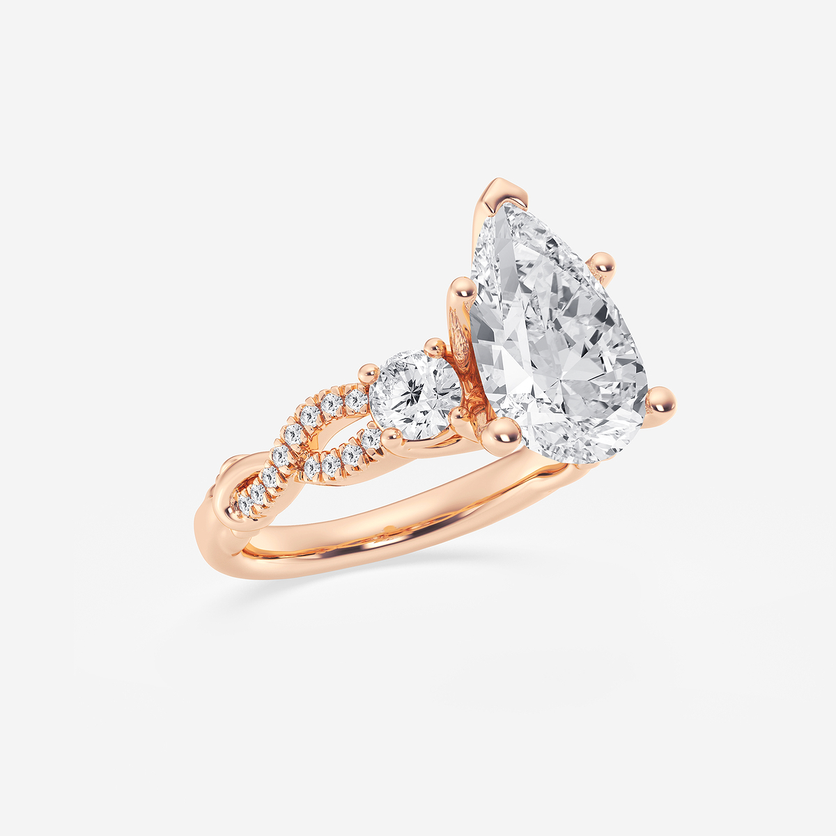 Additional Image 1 for  8 5/8 ctw Pear Lab Grown Diamond Swirl Engagement Ring