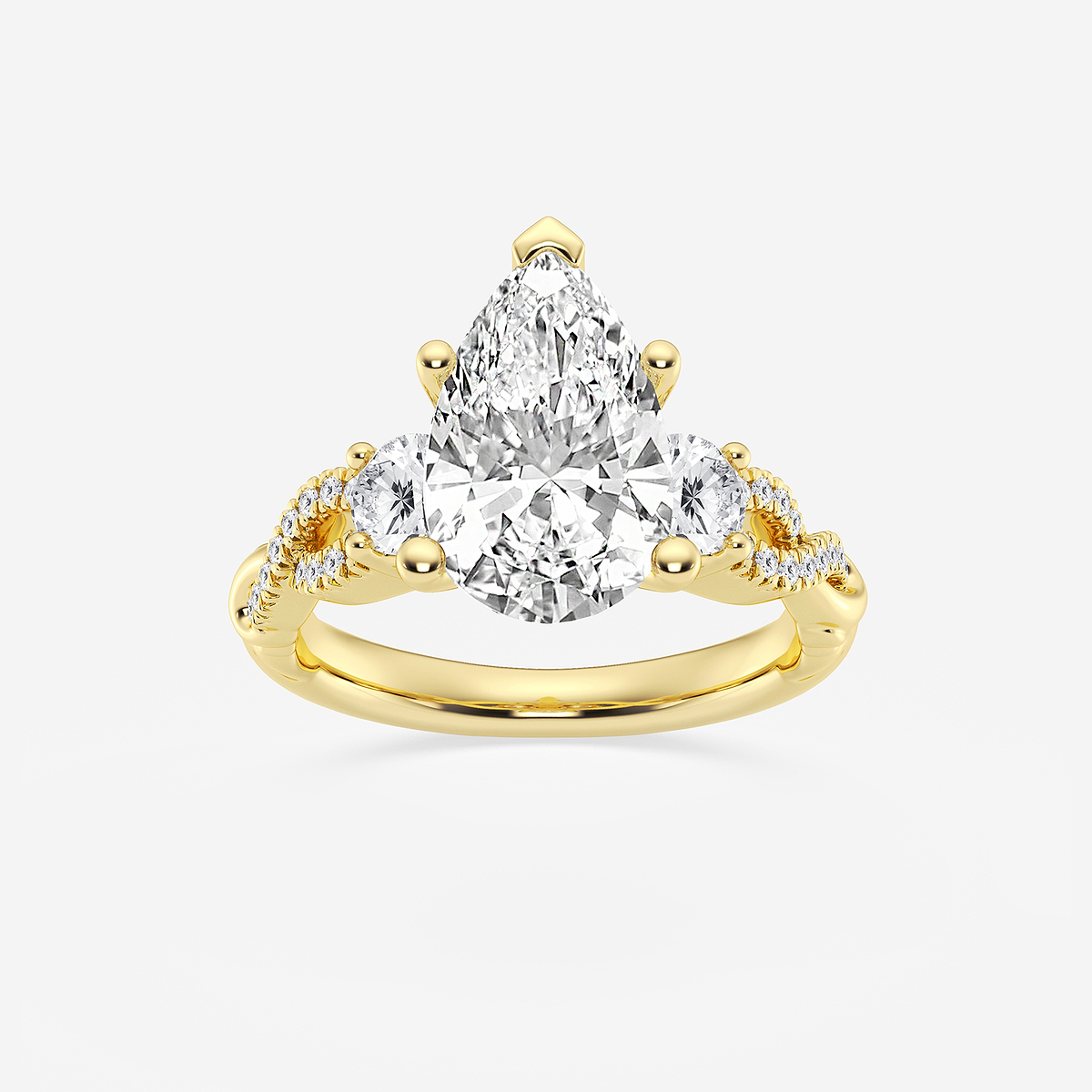 8 5/8 ctw Pear Lab Grown Diamond Swirl Engagement Ring
