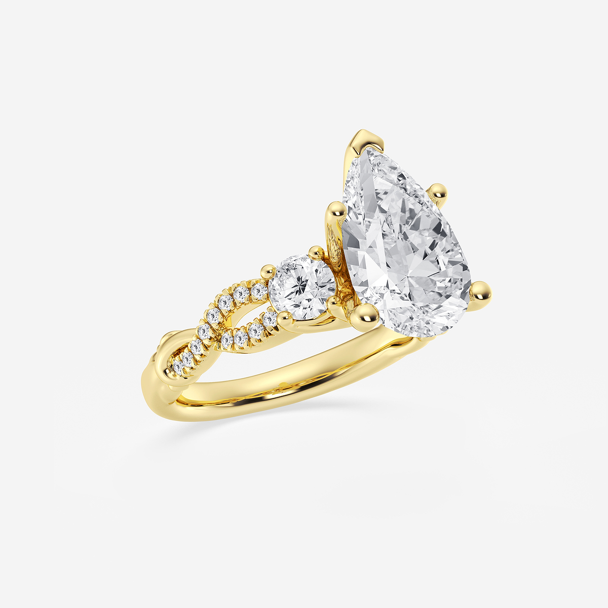 Additional Image 1 for  8 5/8 ctw Pear Lab Grown Diamond Swirl Engagement Ring