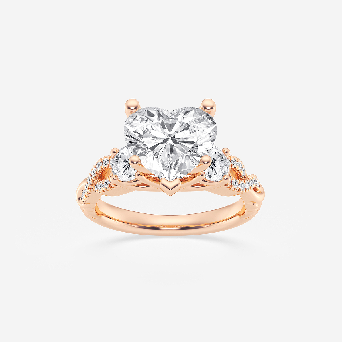 8 5/8 ctw Heart Lab Grown Diamond Swirl Engagement Ring